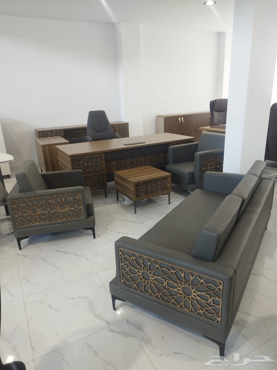 مكتب طقم مودرن فاخر كل  مع دولاب مع طاولة شاي مع كراسي64620955099395114
