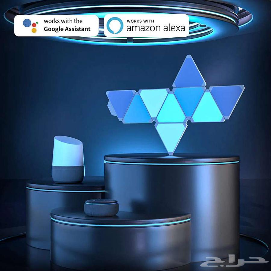 إضائة RGB نانو ليف مثلثات كبيره (10 قطع)64622575221505110