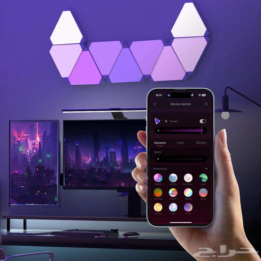 إضائة RGB نانو ليف مثلثات كبيره (10 قطع)64622575221505112