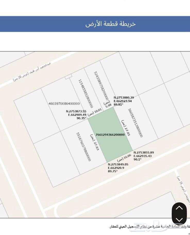 ار ض للبيع مساحتها 432 متر شارع تجاري سكني 30 بحي العارض64179855508225111