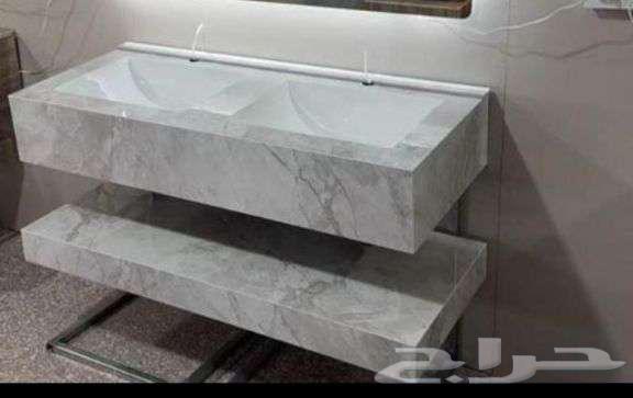مغاسل رخام صناعي وبرسلان مع إضاءة LED فاخره64207492868098111