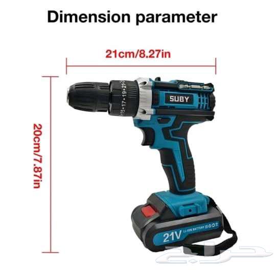 دريل شحن لاسلكي 21 فولت SUBY بطاريتين وشنطة كاملة64217169600514112