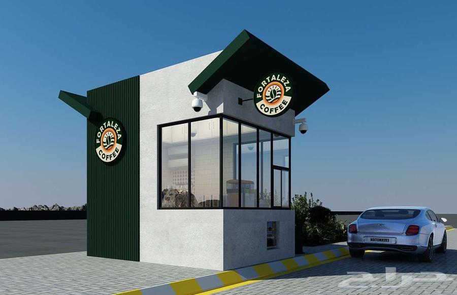 مصمم 3d كشك قهوه 3d drive thru64263793479041111