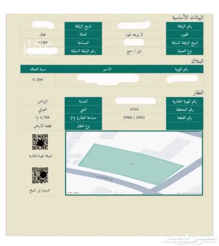 للبيع ارض سكنية في حي العوالي64370045824513110