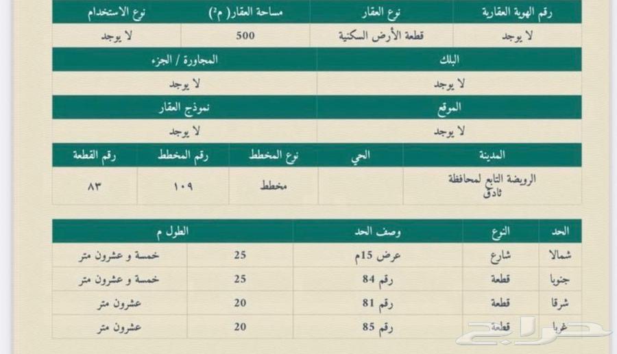 للبيع أرض بمحافظة ثادق64487070419457110