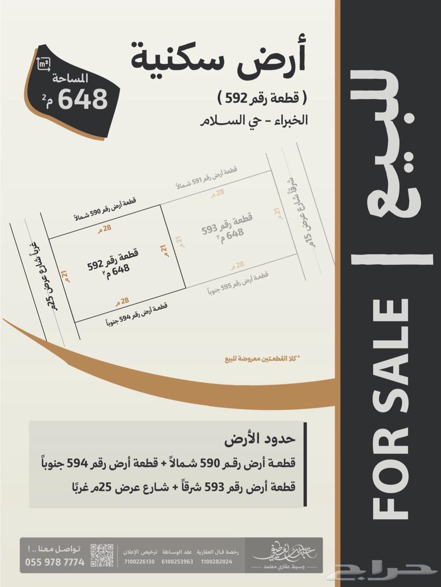 Plot No. 593 and 592, Al-Salam District in Alkhubara Wal Sahabeen64506313647491111