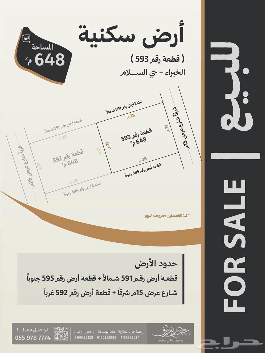 Plot No. 593 and 592, Al-Salam District in Alkhubara Wal Sahabeen64506313647491110