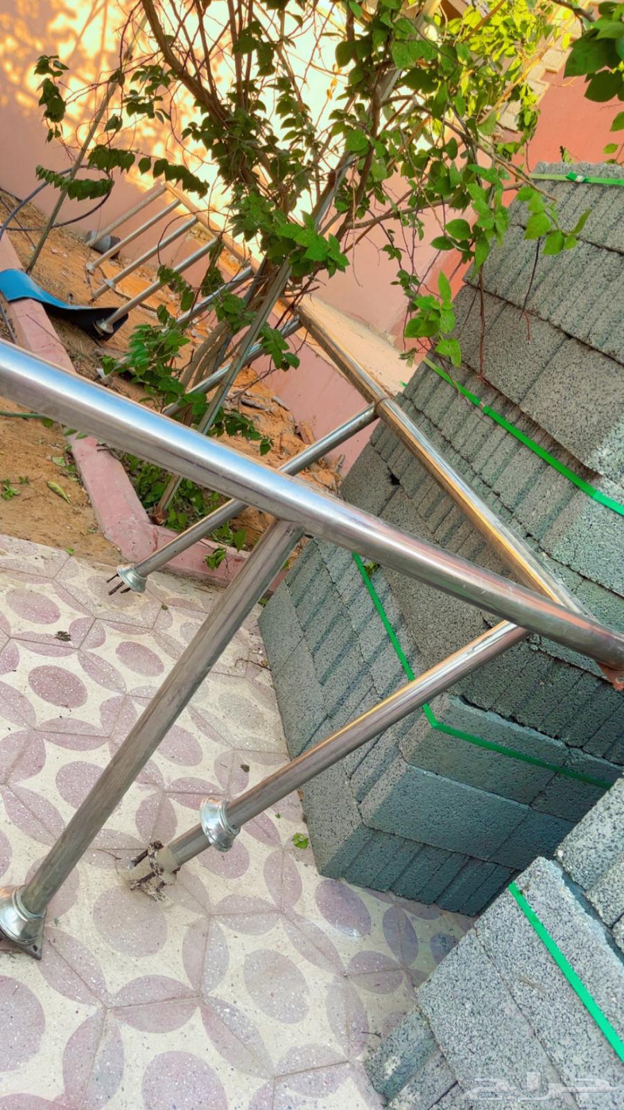 للبيع حاجز استيل قوي جدا جدا  فضي لامع مسبح حوش درج64506412642690111