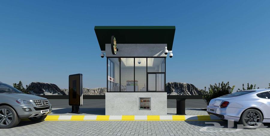 مصمم 3d كشك قهوه 3d drive thru64506443890306113