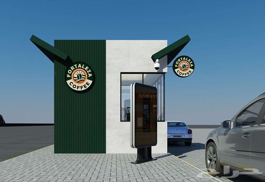 مصمم 3d كشك قهوه 3d drive thru64506443890306111