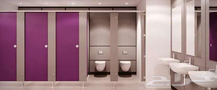HPL and Corian Bathroom Sinks, Partitions, and Lockers64582373056003111
