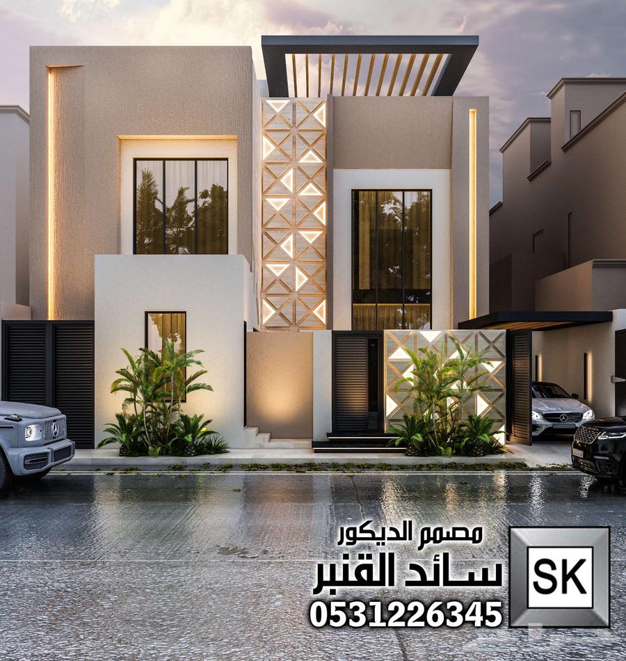 تصميم واجهة فلل كود وادي حنيفة في الرياض64582692704769111