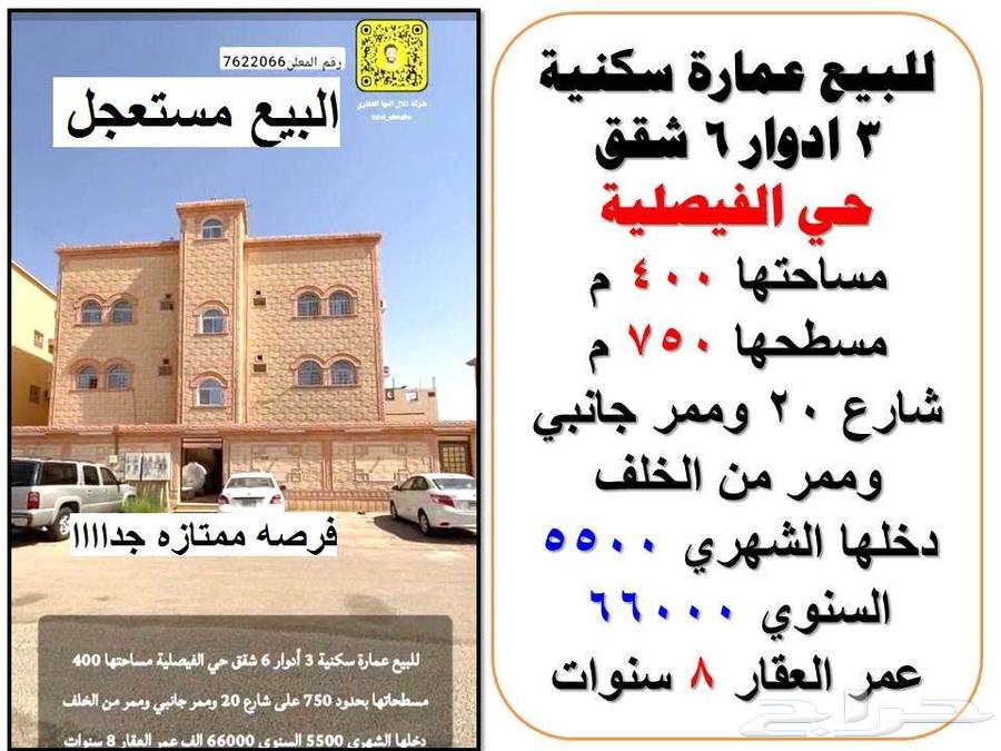 ابحث عن عقار 3 ادوار فيصليه بسعر لقطه ادخل وشوف تفاصيل كاملة64606289974657110