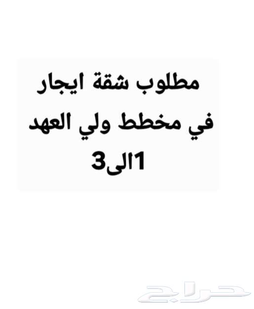 مطلوب شقة ايجار في ولي العهد 1الى364606173592065110